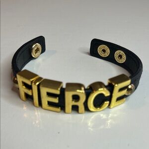 Black and Gold 'FIERCE' Bracelet